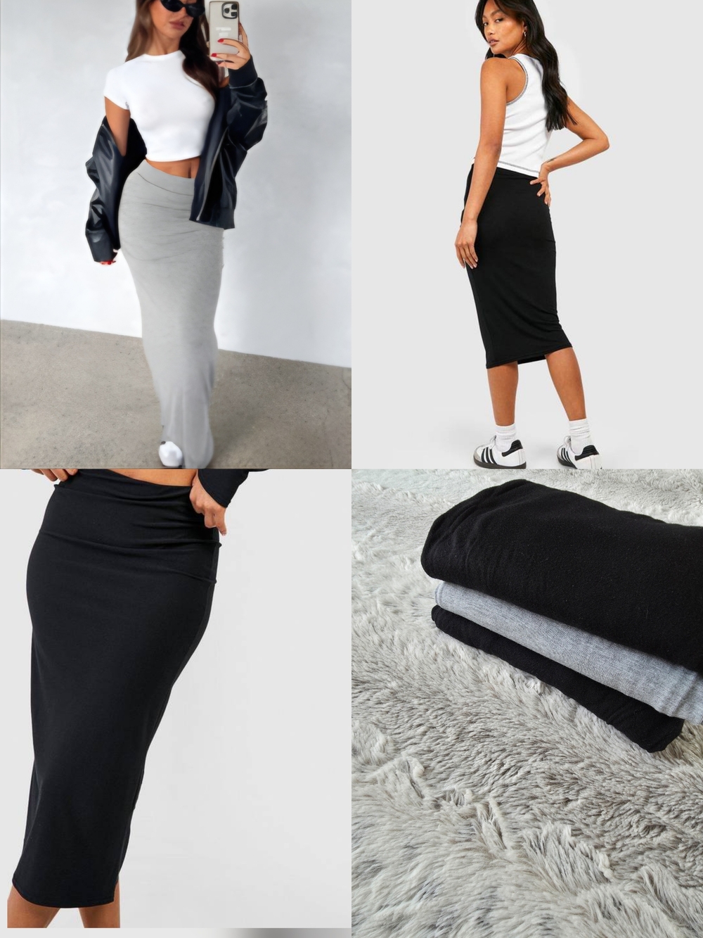 Boohoo -Bundle Of 3- Skirts in Black and Light Gray 10